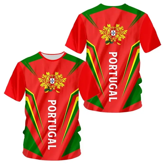 T-shirt imprimé emblème national du Portugal pour hommes