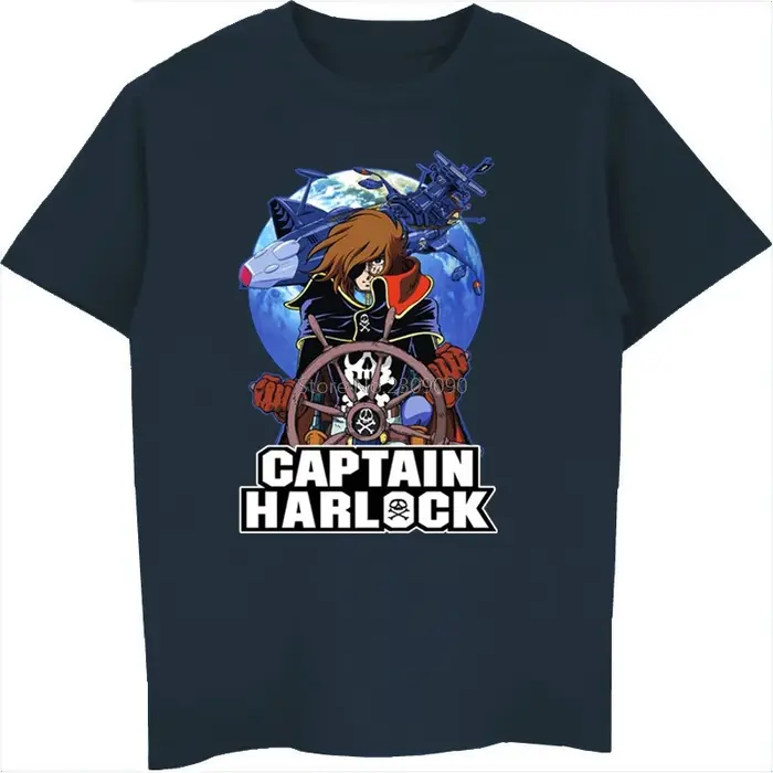 Anime capitaine Harlock T-shirt hommes coton à manches courtes