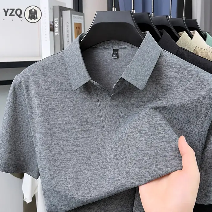 Polo uni mélangé pour homme