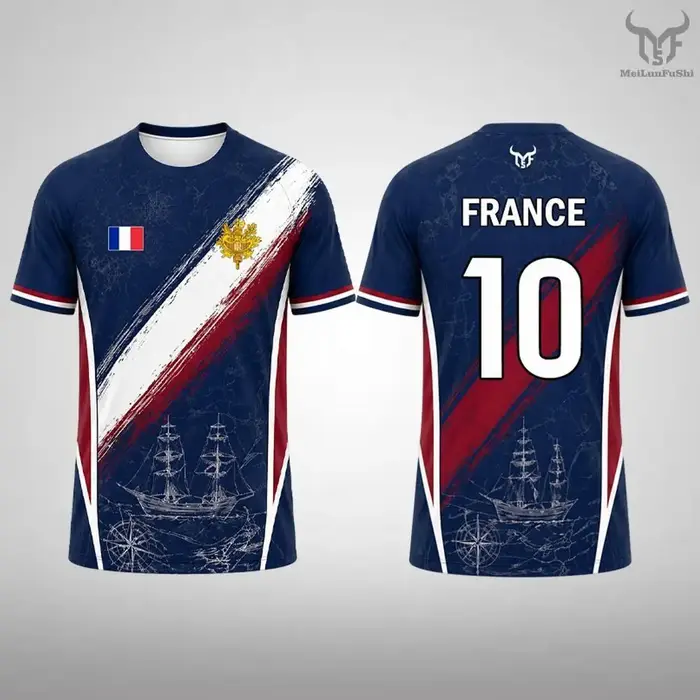 T-shirt imprimé drapeau de la nouvelle France pour hommes