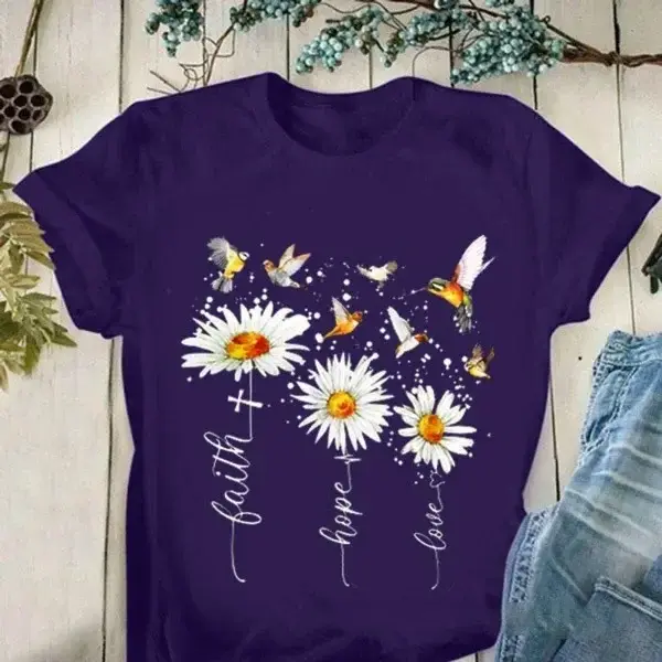 T-shirt manches courtes col rond femme