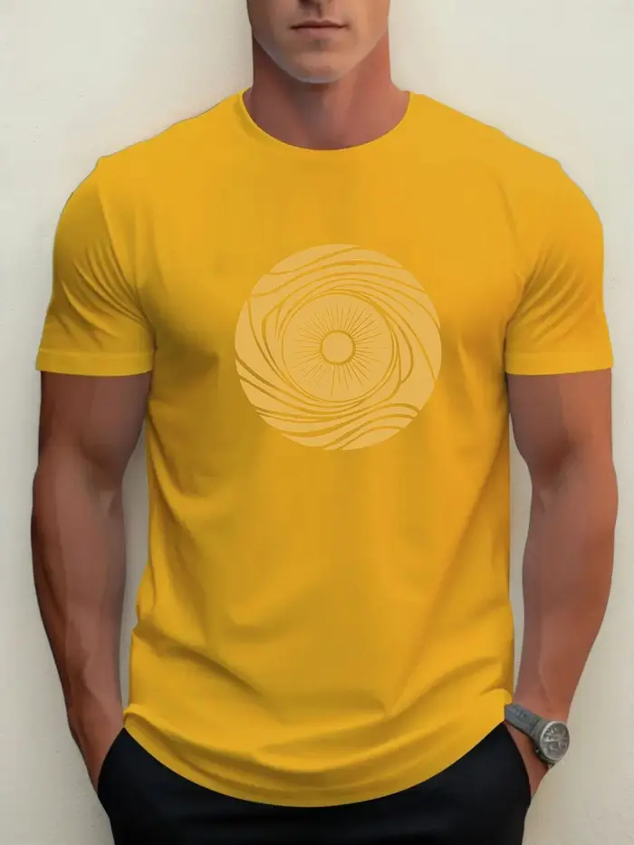 T-shirt pour hommes sun vortex 100 % coton impression graphique été