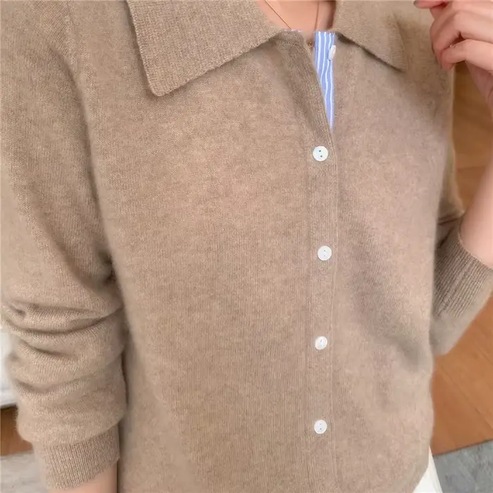Cardigan à col Polo pour femme