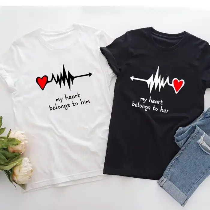 T-shirt "My Coussins Belongs to Her Heartbeat" pour couple