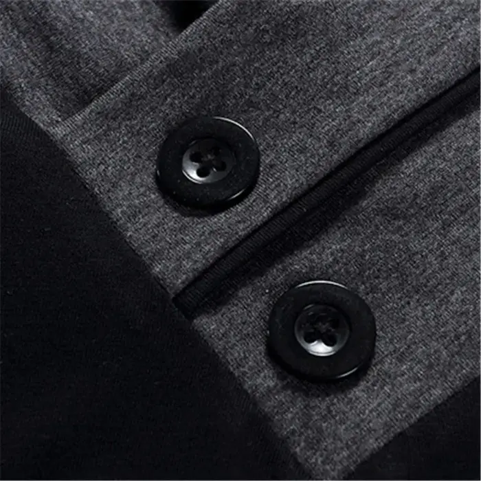 T-shirt à manches longues pour hommes avec col montant