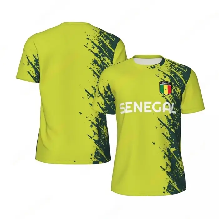 Mode drapeau du sénégal graphique Football T-shirts pour hommes tendance 3D emblème national imprimé