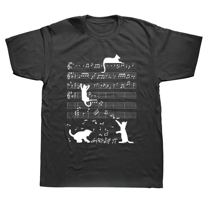 T-shirt pour homme : imprimé amusant 100 % coton pur – motif chat