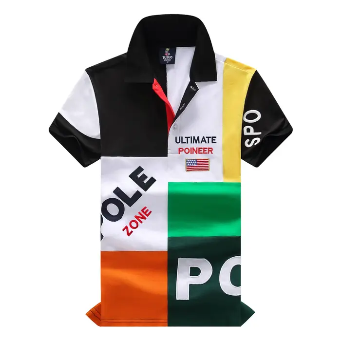 Polo homme USA Royal court décontracté sport fête haut de gamme coton broderie luxe contraste multic