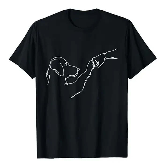 T-shirt graphique Punch Hand Dog and People, BŽDog, Animal Lover, Comics, Mama Assessory Gifts, Chia