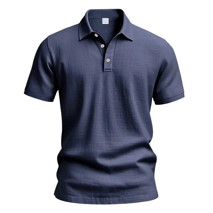 Chemises polo en lin uni pour hommes