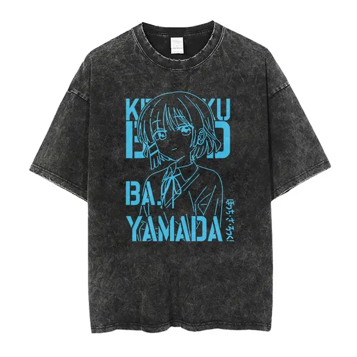 Hommes surdimensionnés imprimé t-shirts Bocchi Club groupe de musique Anime Bocchi The Rock couvertu