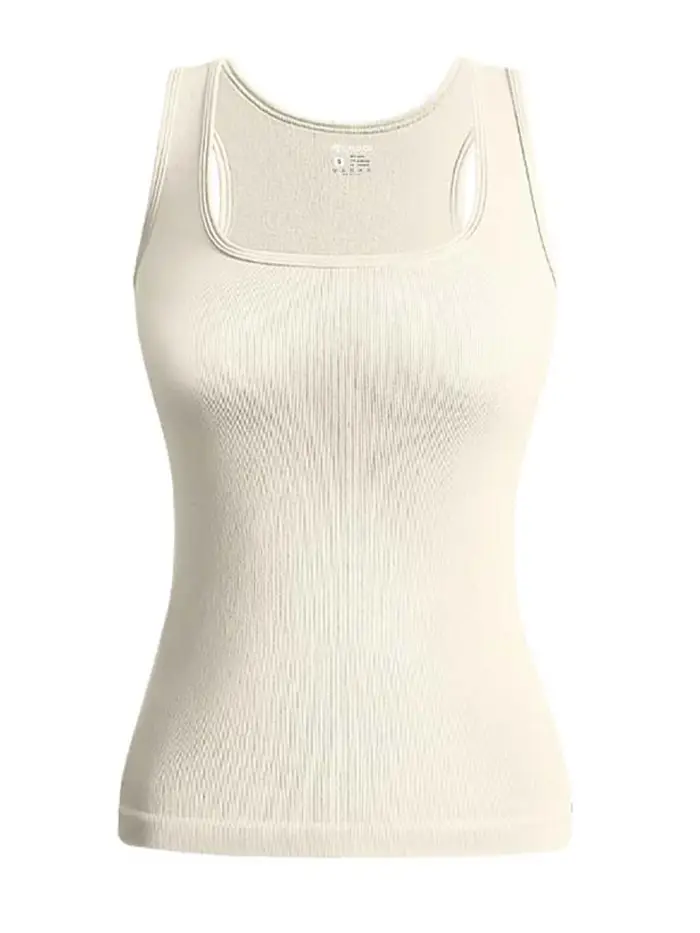 Offre spéciale été femmes basique élastique débardeur sans manches col carré gilet T-shirt mode Fitn