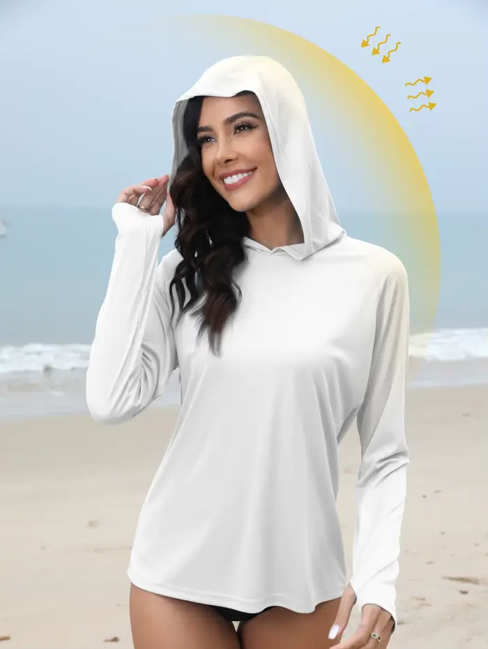 Femme sun protection sweat à capuche t-shirt manches longues