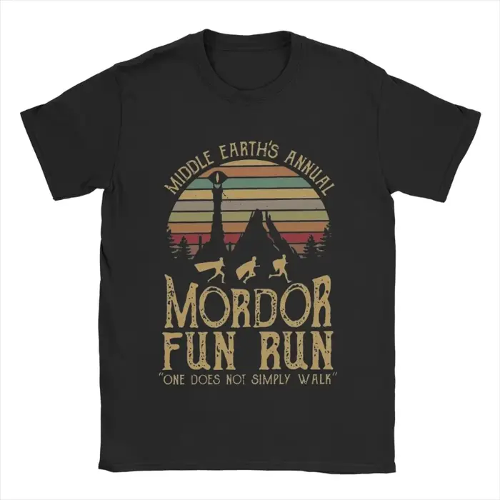T-shirt Mordor L-Lords Of The R-Rings pour hommes, vêtements en coton, Vintage, manches courtes, col