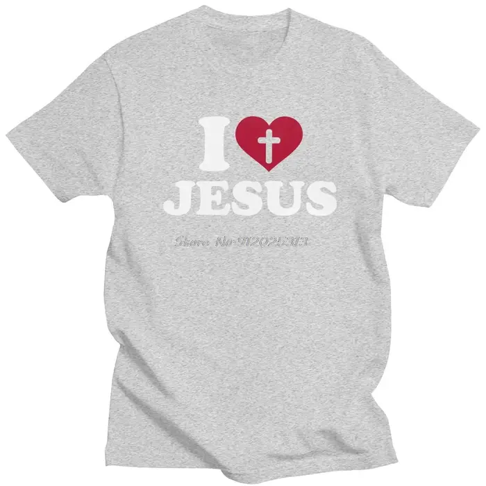 T-shirt en coton I Love Jesus pour hommes