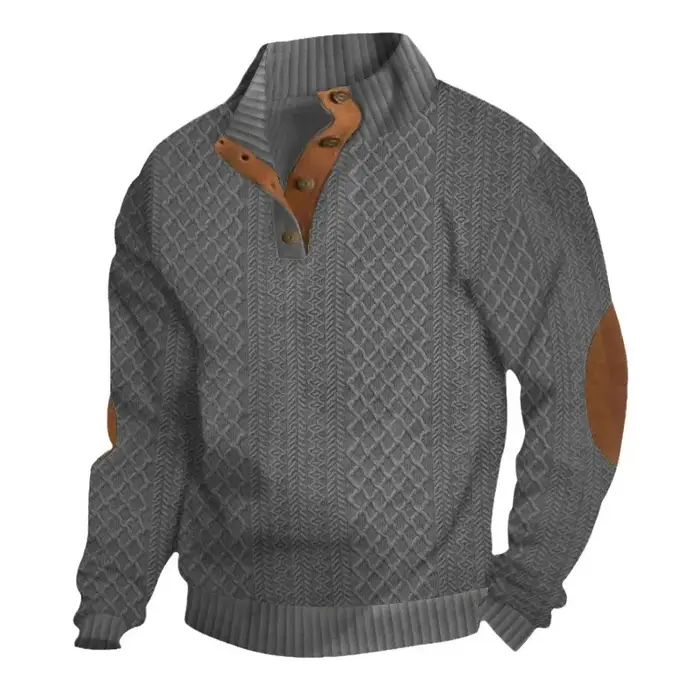 Pull Homme 2026 Décontracté Automne Col Montant Manches Longues Style Européen Sweat-shirt