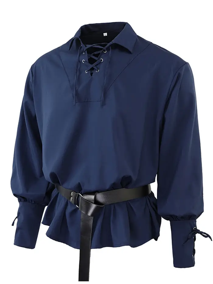 (Polo ample de style pirate médiéval vintage pour homme