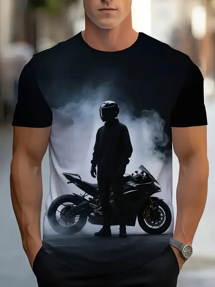 Vintage Moto graphique T-Shirt pour hommes vêtements 3D imprimé