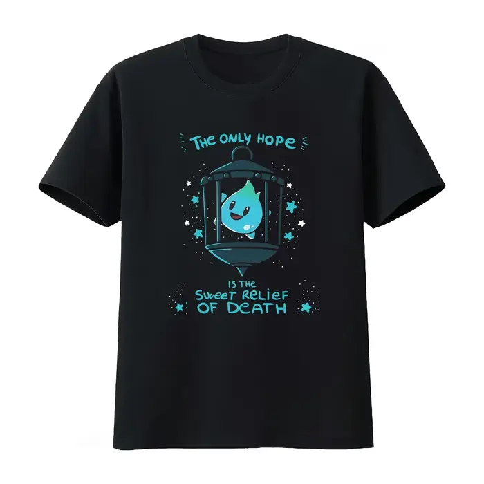 T-shirt Lumalee « L'unique espoir est la douceur de la délivrance de la mort » avec motif lune et ét