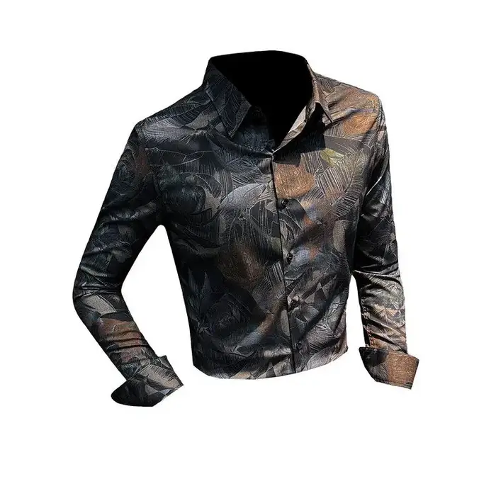 Chemise florale homme à manches longues printemps et automne été mince mode