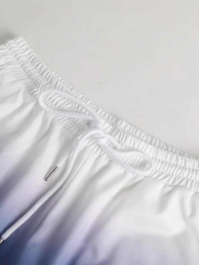 Ensemble T-shirt et short pour homme avec imprimé dégradé Paris