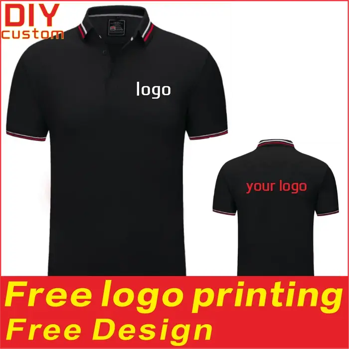 Polo 100% coton lin, T-shirt, col respirant, manches courtes, logo imprimé personnalisé, travail bro