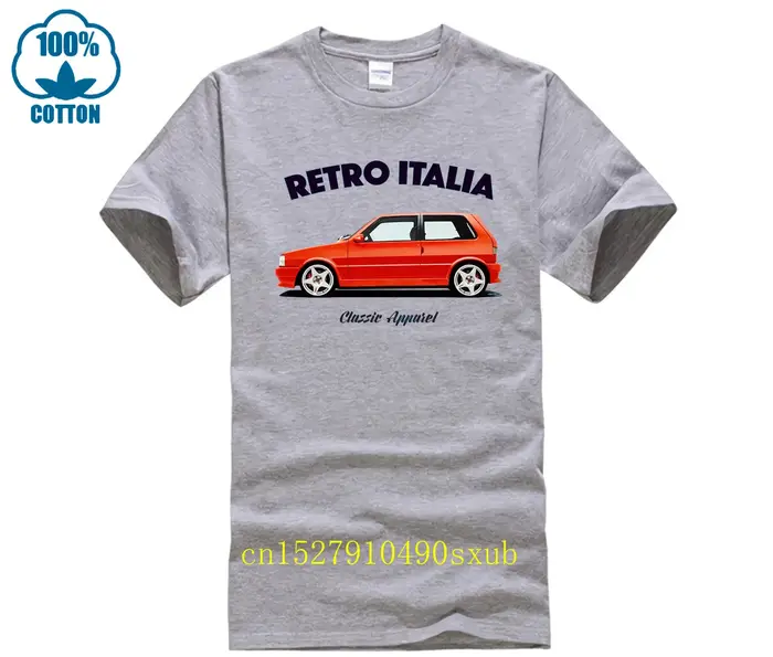 T-shirt FIAT UNO TURBO. RÉTRO ITALIE. VOITURE CLASSIQUE. ABARTH