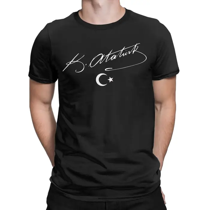 Mustafa Kemal Ataturk turquie Signature T-Shirts hommes coton mode