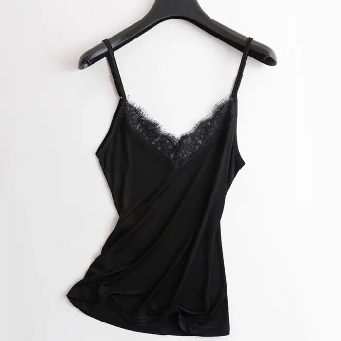 Soie debardeur femme dentelle femmes sous vetement satin