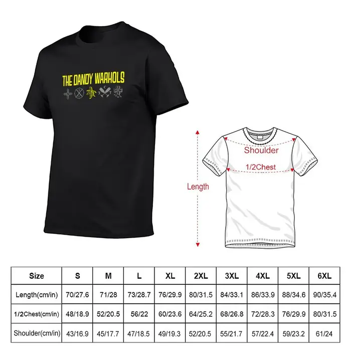 T-Shirt pour Homme avec Logos de Dessin Animé The Dandy Warhols