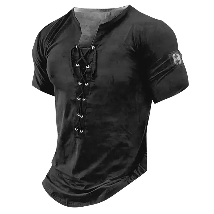 T-shirt vintage à col en V pour hommes