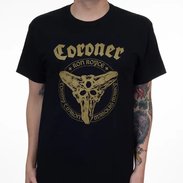 T-shirt Coroner Gold Logo Band 100% coton