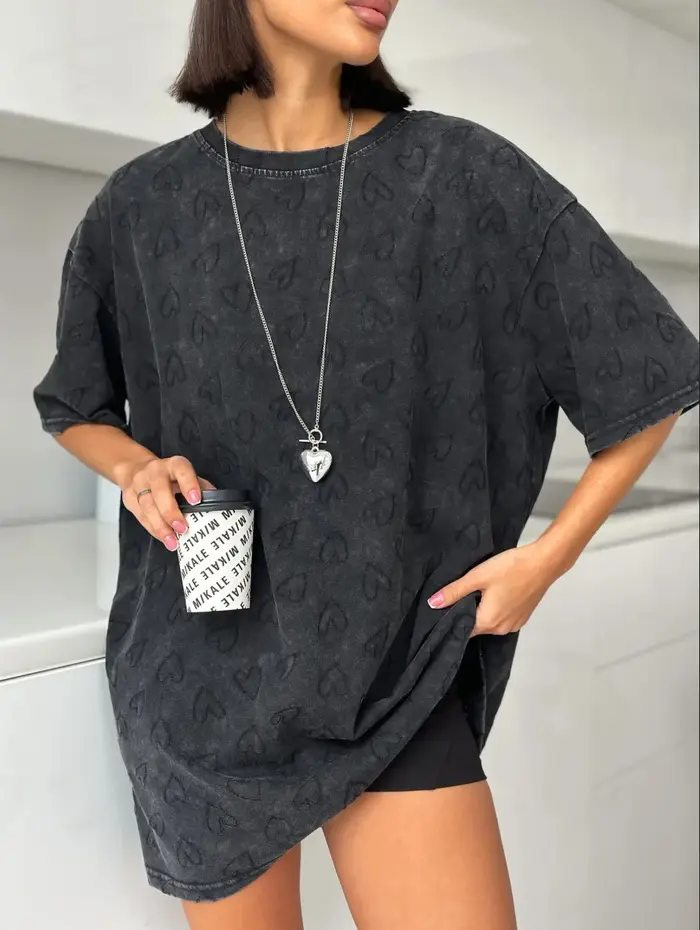 T-shirt Design de Niche et amour pour femmes, paresseux et polyvalent, décontracté, mi-long, tendanc