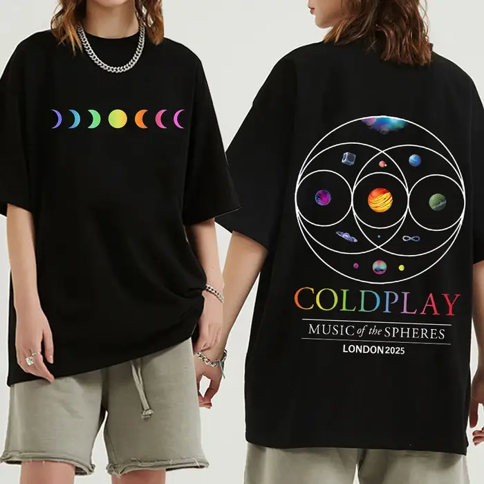Cold-play London Tour 2025 T-shirt Harajuku col rond chemise décontractée cadeau