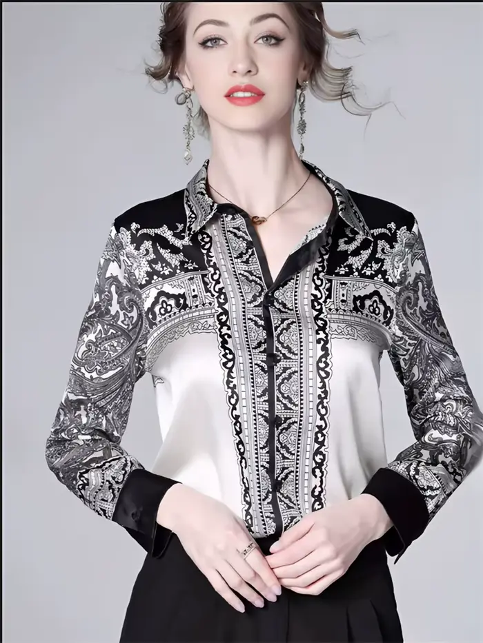 ZAROY chemise en Satin de luxe haut pour femme printemps à manches longues chemisier mince