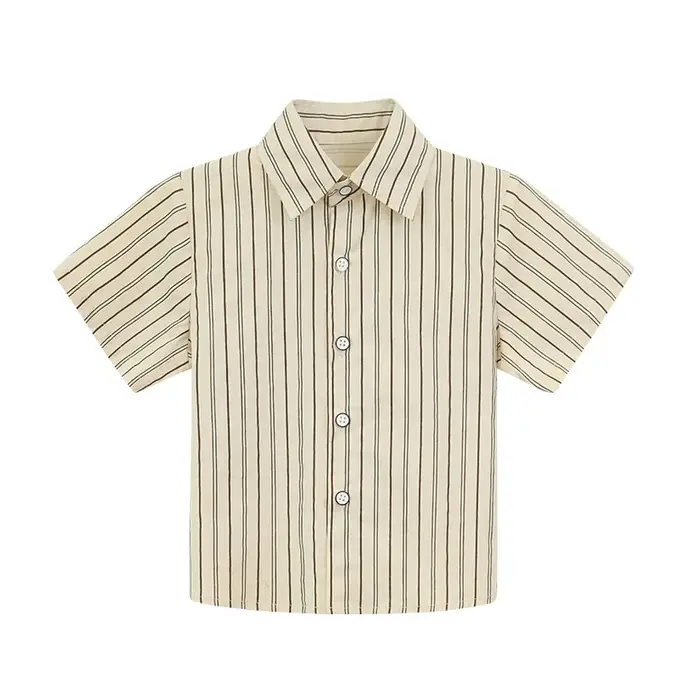 Ensemble chemise à manches courtes pour garçons, tenue d'été à bretelles pour enfants, à rayures, à
