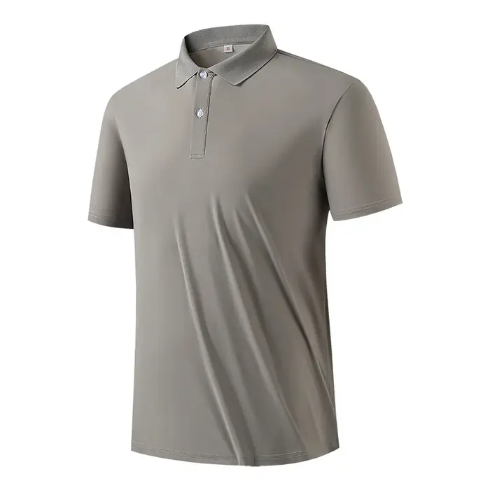 Polo Homme à Manches Courtes Séchage Rapide, Col Rabattu Sportif d'Été, Haut d'Entraînement Respiran