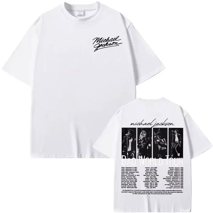 T-shirt King of Pop Michael Jackson Bad World Tour pour hommes et femmes