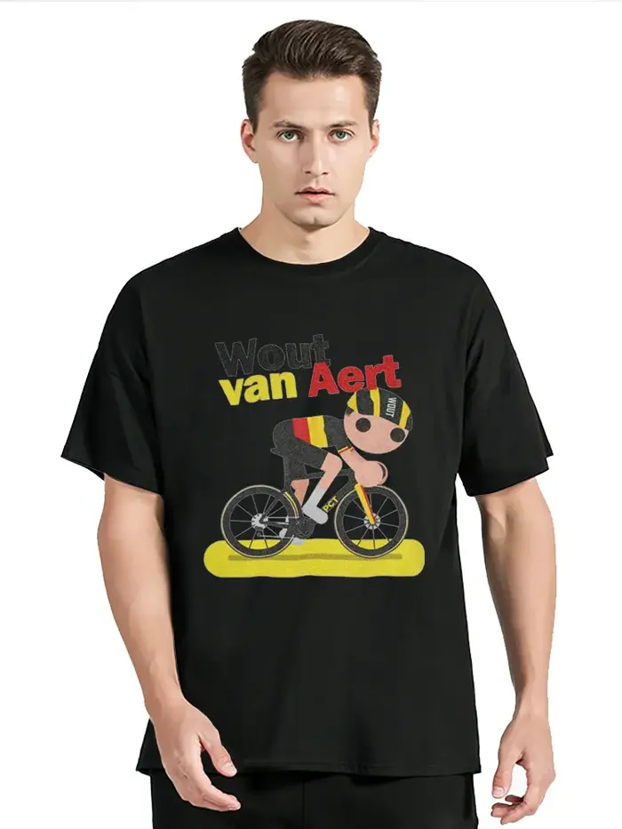 T-shirt en coton de dessin animé mignon pour hommes