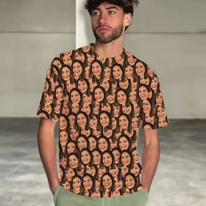 T-shirts de visage personnalisés pour hommes impression complète personnalisé bricolage