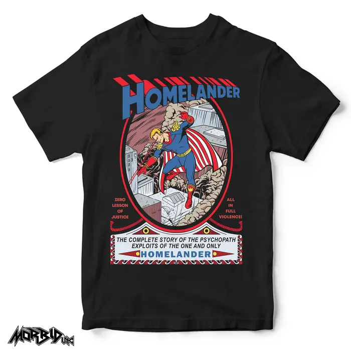 T-shirt rétro Homelander The Boys Villain en coton
