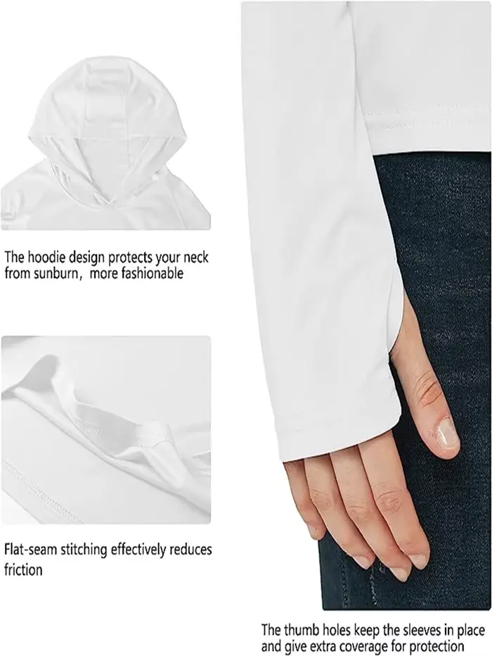 Femme sun protection sweat à capuche t-shirt manches longues