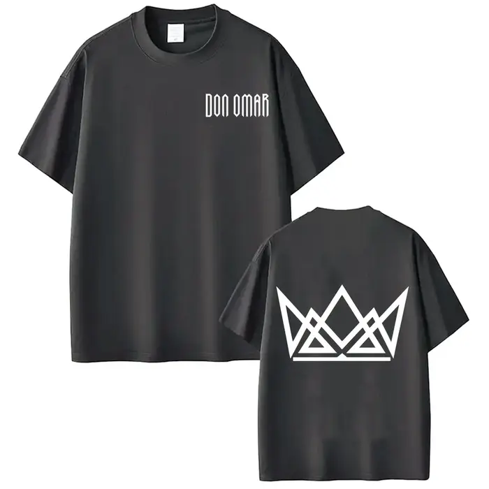 T-shirt imprimé Rapper Don Omar The Last King Tour 2026 pour hommes et femmes, T-shirt à la mode, dé