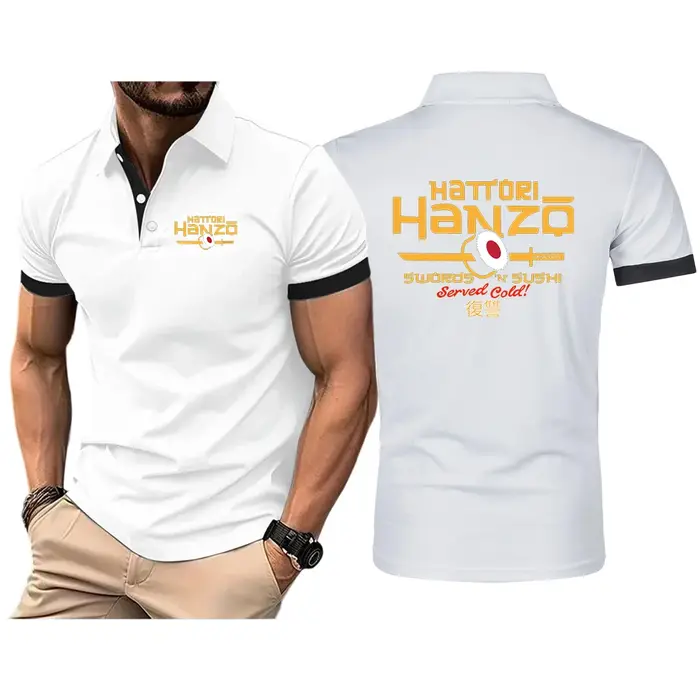 Hattori Hanzo Le nouveau polo pour homme convient à l'été et présente des manches courtes en coton. Le tissu est doux.
