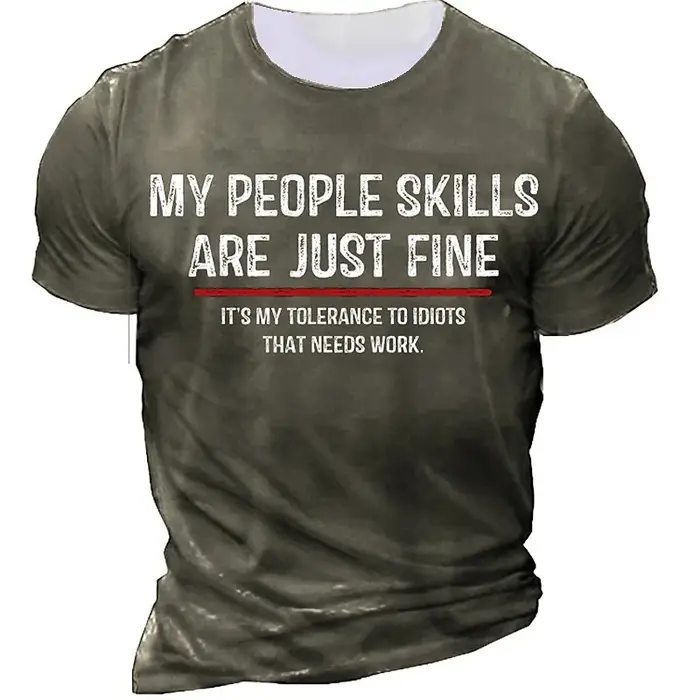 T-shirt graphique de lettre drôle pour hommes