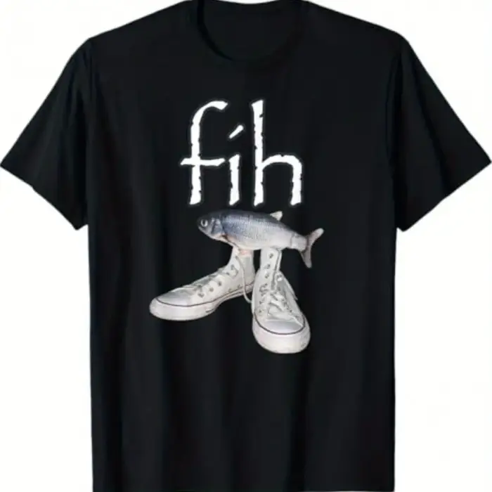 T-shirt drôle pour hommes avec motif poisson FIH, en coton, nouveau modèle d'été, adapté aux hommes 