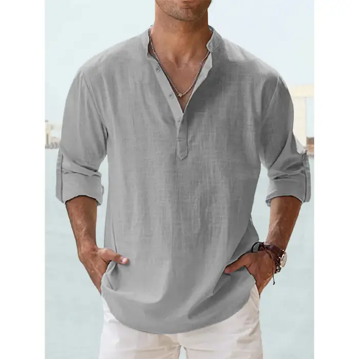 Nouvelles chemises en coton et lin pour hommes