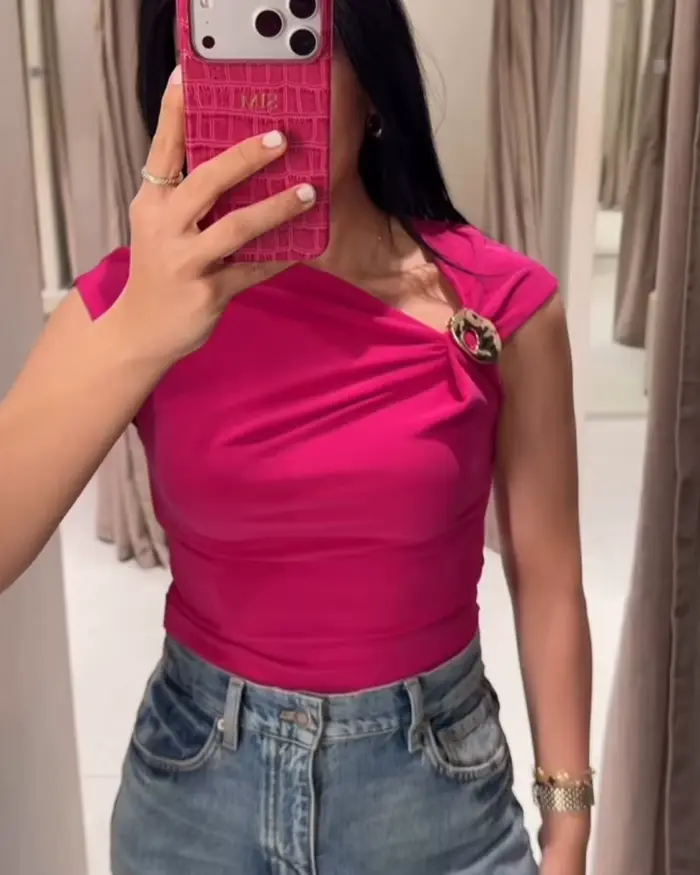 Haut plissé slim pour femme
