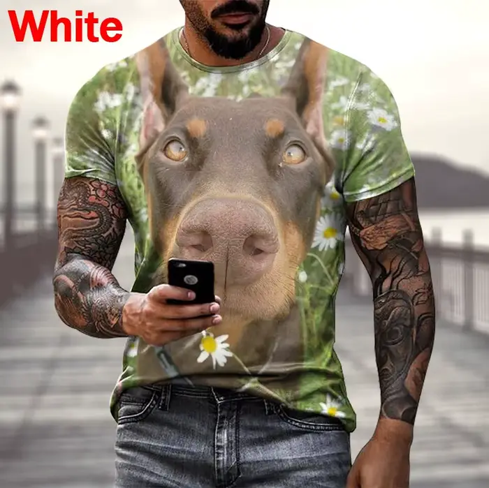 DobSuffolk-T-shirt manches courtes, cool et décontracté, avec image imprimée