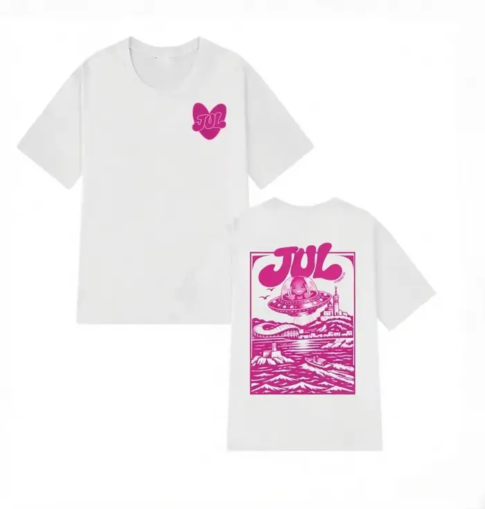 T-shirt graphique Rapper Jul pour hommes et femmes, vêtements de mode Hip Hop Y2K, haut décontracté